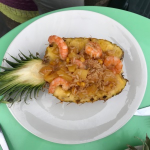 crevettes riz sautés ananas